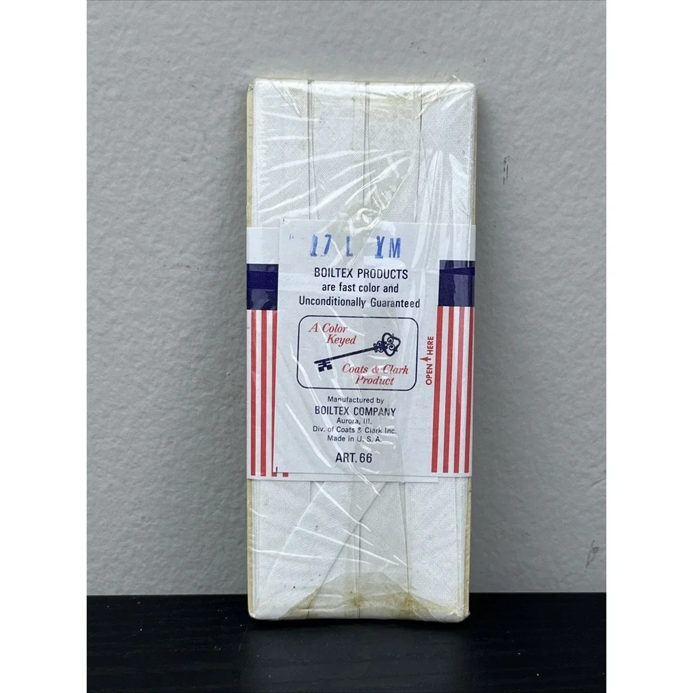 Vintage Boiltex White Single Fold Bias Tape Size 5 Cotton 5 Yards